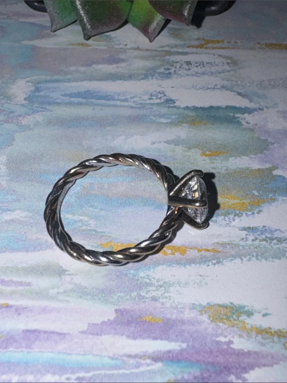 Silver Solitaire Clear CZ Engagement Ring